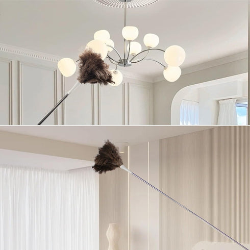 Ostrich Feather Duster Pole up to 72Inch,Extendable Feather Duster Used for Home Cleaning Ceilings Furniture Fans...