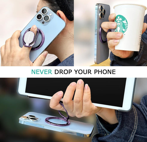 Magnetic Phone Ring Holder, Double Adjustable Phone Grip and Stand Compatible with MagSafe Ring Holder, Compatible with PopSockets MagSafe Ring Re...