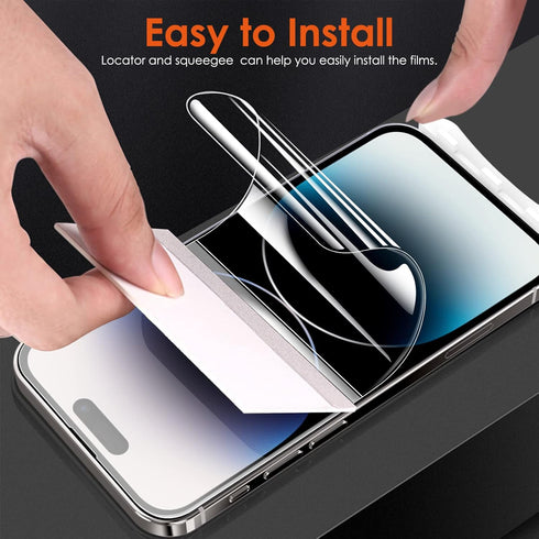 [3+3 Soft Hydrogel Film Screen Protector for iPhone 15 Pro(NOT Glass) with Tempered Glass Camera Lens Protector, Upgraded Non-breakable Flexible T...