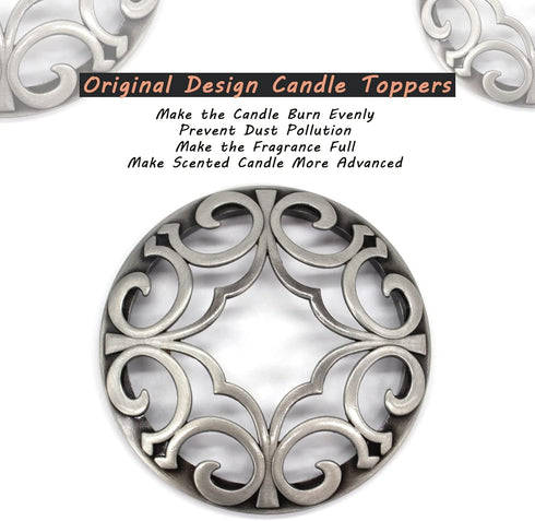 Hion Scented Candle Toppers Cover Jars Lids Shades Sleeves, Candle Accessories Gifts for Women, Help Burn Melt Evenly(Space Golden)...