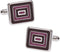 Unique Men's Cufflinks Black & Purple Enamel Cuff Links with Travel Presentation Box...
