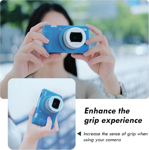 Rieibi ZV-1F Case, Soft Silicone Protective Case for Sony ZV1F/ZV-1M2/ZV-1 Mark II Vlog Camera, Lightweight ZV1F Case - Blue...