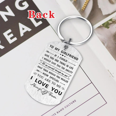 I Love You Girlfriend Gift, Sentimental Keychain to My Girlfriend, Birthday Valentine's Day Present for Her...