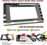 AOOTF American Flag License Plate Frame - USA Aluminum Metal License Plate Cover Auto Car Truck Tag Holder Thin Blue Line Black and White Stripes ...