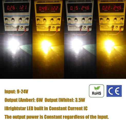 iBrightstar Extremely Bright 3030 Chipsets 7443 7444NA Switchback LED Bulbs with Projector Replacement for Daytime Running Lights/DRL and Turn Sig...