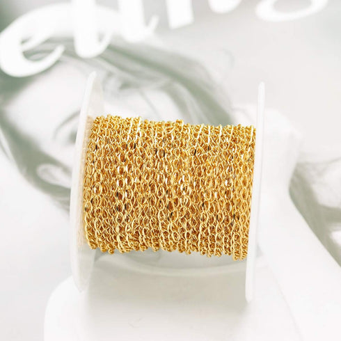 33FT Gold Silver Twisted Cable Chains Stainless Steel Necklace Jewelry Chains Extender Chains Link Bulk for Jewelry Makings...