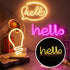 Neon Light,LED Hello Neon Word Sign Neon Letters Light Art Decorative Lights, Wall Decor for Christmas,Kids Room,Living Room,USB Battery Powered (...
