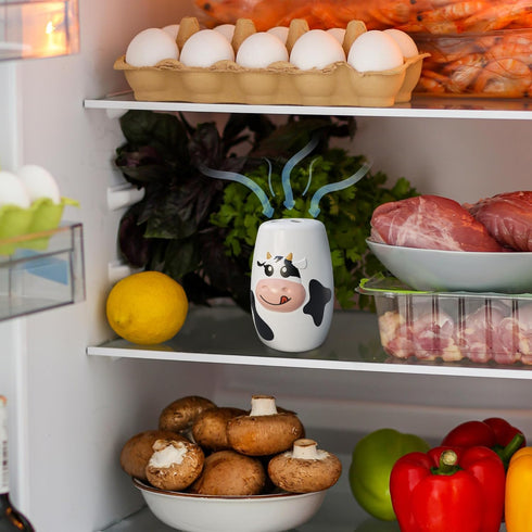 Cow Fridge Baking Soda Deodorizer – Fun Baking Soda Container | Baking Soda for Fridge and Freezer Odor Eliminator - BPA-Free Baking Soda Fridge D...
