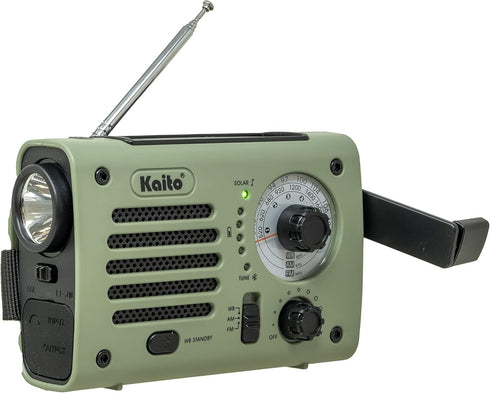 Kaito KA380 Emergency Radio & Portable Bluetooth Speaker – AM/FM NOAA Weather Radio Rechargeable with Solar Panel and Hand Crank...
