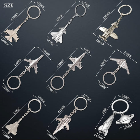 9pcs Airplane Keychain Set Spacecraft Aircraft Airliner Fighter Plane Model Creative Key Ring Gift for Aviation Enthusiast Pilot Aviator...