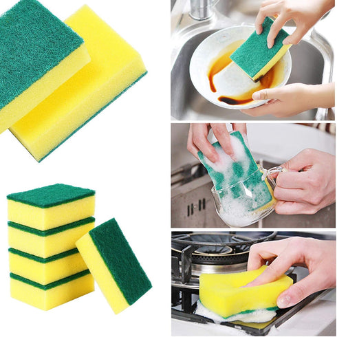 24 Pack Kitchen Sponge Individually Wrapped, Dishwashing Sponge Scouring Pad Non Scratch, Scrub Sponge for Kitchen, Bathroom, Car, Bike Wash....