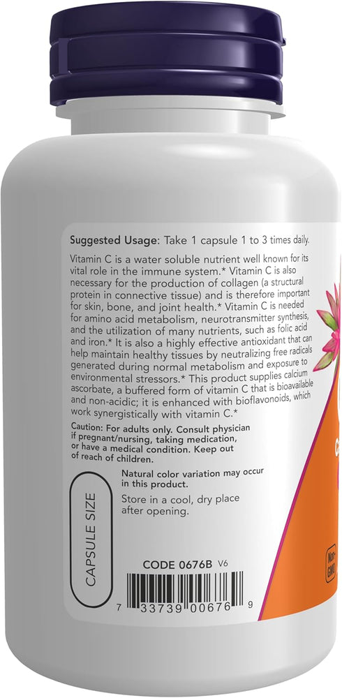 NOW Supplements, Vitamin C-500 Calcium Ascorbate, Antioxidant Protection*, 100 Veg Capsules...