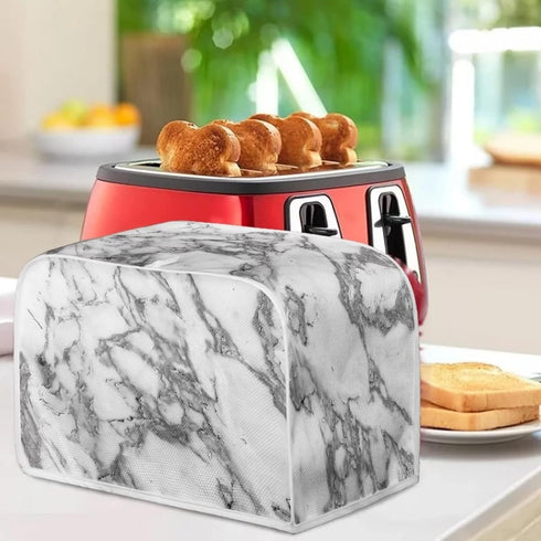 White Marble Pattern Toaster Cover 2 Slices, Dust Proof Cover for Kitchen Small Appliance Toaster Protector Cover Woman Kitchen Accessories, S...