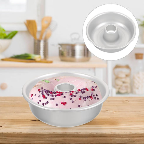 ifundom cheesecake pan bakeware pan round chimney pudding cake pan tubular non-stick baking pan for cake grinding wheel dessert food tube Metal ca...