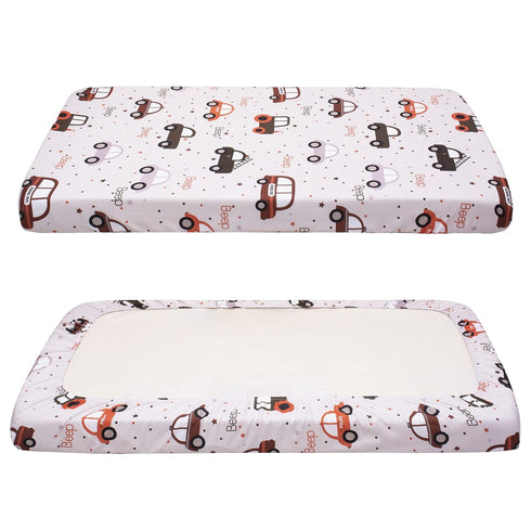 Cloele Fitted Crib Sheet - Baby Nursery Sheet 100% Polyester 1 Pack Cozy Bed Sheet for Standard Crib and Toddler Mattresses - Car Nursery Bed Shee...