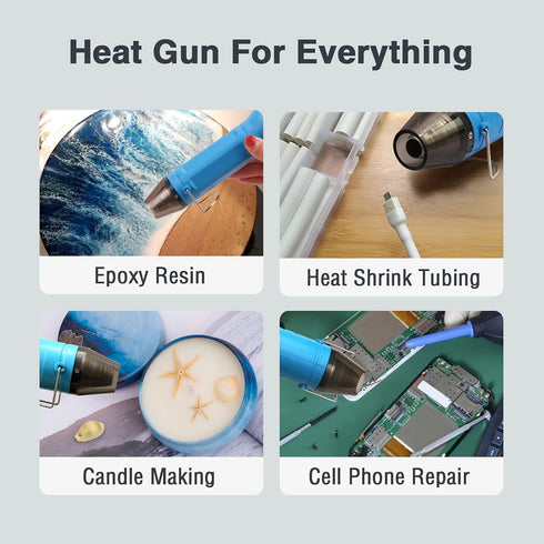 LDK Mini Heat Gun 4.9Ft, Dual-Temp 392? & 662? Hot Air Gun Multi-Purpose Electric Heating Tools Shrink Pen for Crafts, Shrinking PVC, DIY, Embossi...