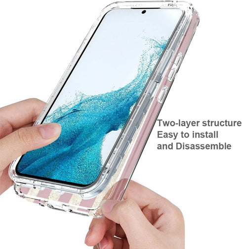 Phone Case for Galaxy A54 5G Case, Samsung A54 5G SM-A546U Case with Tempered-Glass Screen Protector, Cute Clear Flag Pattern Full Body Protective...