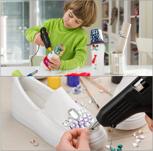 MECCANIXITY Mini Hot Glue Gun Kit with 30pcs Clear Hot Melt Glue Sticks 0.28" x 8"(7mm x 200mm) for Crafts DIY Arts Quick Repair, 20W Pink...