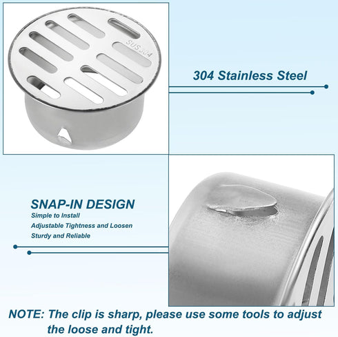 PATIKIL Gutter Guard, 2 Pack 304 Stainless Steel Downspout Strainer, Anti-Blocking Outdoor Gutter Cleaning Tool for Stops Leaves Debris, 3 Inch...