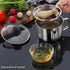 Stainless Steel Fat Separator 4 Cup/1000ML Gravy Grease Separator with Strainer and Glass Lid, Soup Oil Separator Cup for Cooking, Oil Soup Separa...