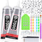 2 x 110ML B7000 Rhinestone Glue with Clear Rhinestone Kit, B-7000 Glue with Flatback Gems Crystal Rhinestones Jewelry Making Tools for Clothes Tum...