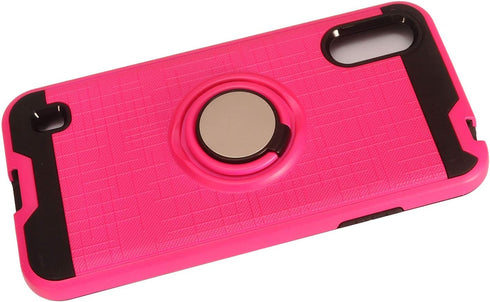for Samsung Galaxy A01 SM-A015 - Hybrid Phone Case w/Ring Stand - RS2 Hot Pink...