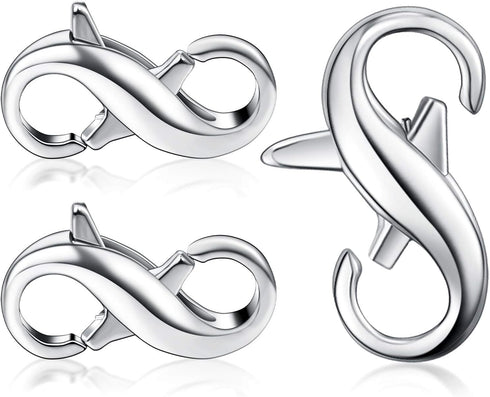 Hicarer 3 Pieces Double Lobster Clasp Double Claw Connector Necklace Bracelet Extension Clasp for DIY Women Jewelry Making Repair Kit(0.51 x 0.24 ...