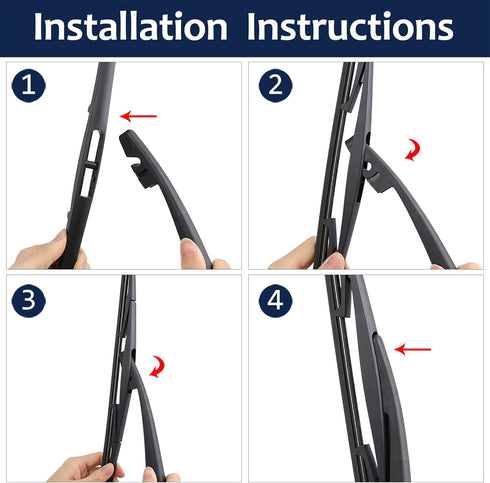X AUTOHAUX Rear Windshield Wiper Blade Arm Set for Honda Fit Jazz 09-14...