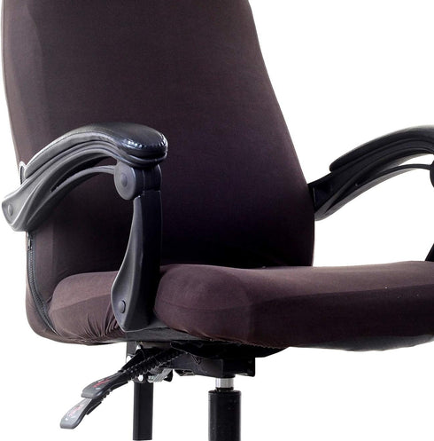 WOMACO Printed Office Chair Covers, Stretch Computer Chair Cover Universal Boss Chair Covers Modern Simplism Style High Back Chair Slipcover (Coff...
