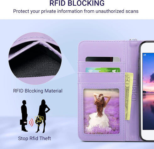 ULAK Wallet Case for iPhone 7 Plus/8 Plus, Premium PU Leather Flip Cover with Card Holder for Women, Kickstand Feature Protective Purse Case 5.5 I...