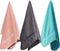 Microfiber Gym Towels Bigger Size Super Soft for Exercise Fitness, Sports, Workout, 380-GSM 15-Inch x 31-Inch Quick-Drying Towels (Teal-Pink-Grey,...