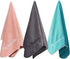 Microfiber Gym Towels Bigger Size Super Soft for Exercise Fitness, Sports, Workout, 380-GSM 15-Inch x 31-Inch Quick-Drying Towels (Teal-Pink-Grey,...