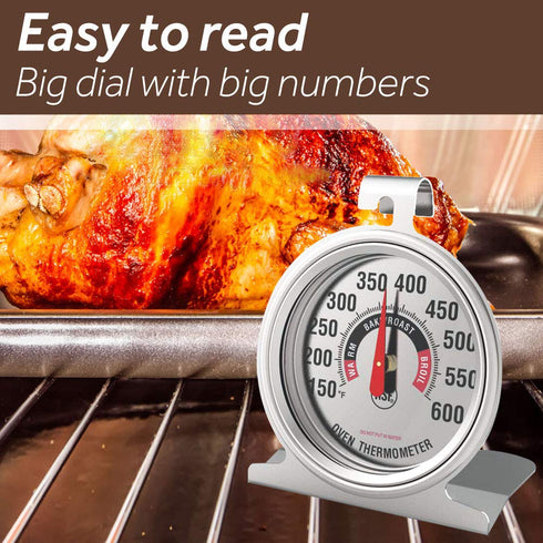Efeng Large Dial Oven Thermometer for Gas & Electric Oven,Grill Cooking Safety Leave-in- NSF accurately Easy-to-Read Clearly Large Number Shows te...
