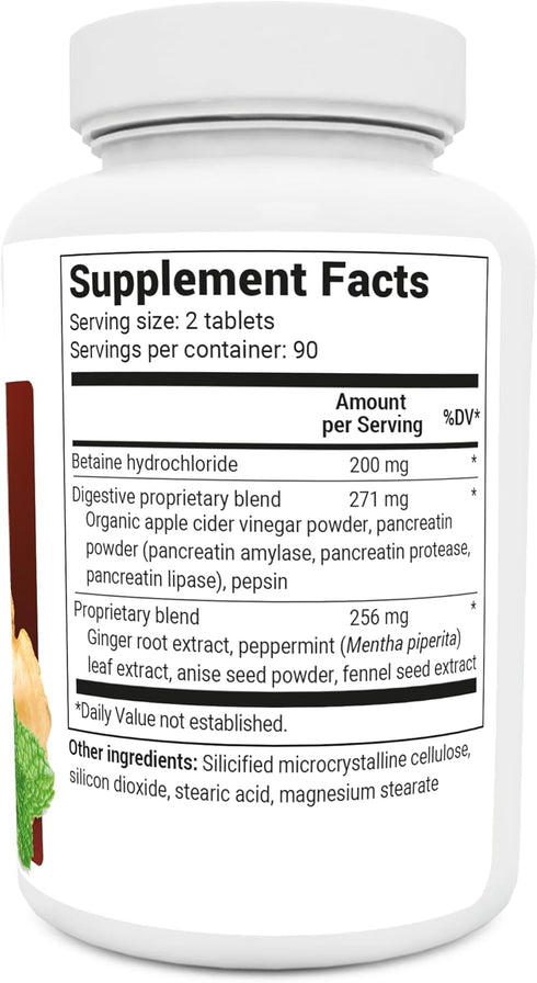 Dr. Berg Advanced Digestive Enzymes with Apple Cider Vinegar - includes Digestive Health Ingredients Like Betaine Hydrochloride (HCI), Ginger Root...