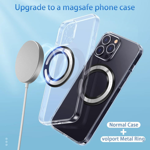 4PCS Magsafe Ring for Magsafe, Magnet Adapter, Magsafe Sticker with 3M Adhesive, Black Metal Loop for Wireless Charger/Card Wallet/Car Mount/Batte...