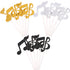 72 Pieces Glitter Music Notes Cupcake Toppers Cake Toppers Picks for Food Fruit and Birthday Party Decoration (Gold, Black, Silver)...