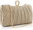 Simcat Women Gold Clutch Purses Glitter Evening Handbag Pleated Evening Bag for Lady Formal Bridal Wedding Prom...