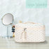 Cotton Makeup Bag, Quilted Cosmetic Bag with Handle Large Capacity Travel Toiletry Bag for Women Cute Aesthetic Floral Makeup Bag (Beige)...