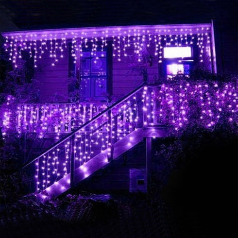 3.5M/11ft 96 LED Linkable Fairy Curtain String Light with 8 Modes Control for Indoor/Outdoor/Patio/Wedding/Christmas Party 4th of July Decor(Purpl...
