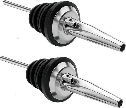LanMa Olive Oil Spout Pourer, 2PCS Stainless Steel Liquor Bottle Pourers Spouts with Rubber Dust Caps...