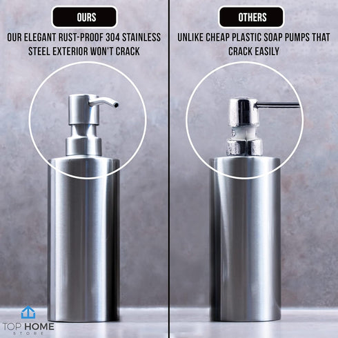 Bathroom Countertop Soap Dispensers (Brushed Nickel, 2 Pack)...