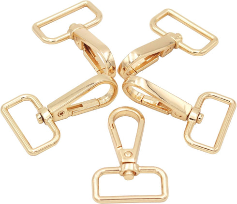 12 Pcs D Ring Swivel Lobster Claw Clasp, Push Gate Snap Hooks Trigger Clips(Gold, 1 1/4 inch)...