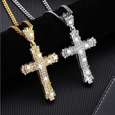 Bling Religious Cross Diamond Car Accessories for Women, Crystal Car Rear View Mirror Charms Car Decoration, Lucky Hanging Interior Ornament Penda...