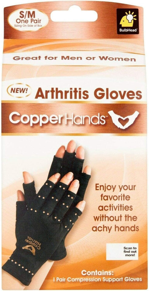 Fingerless Compression Gloves by BulbHead, Provides Relief from Joint, Tendon, & Muscle Pain (1 Pair, S/M)...