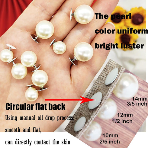 18 Sets No Sew Pearl Buttons Brooch Cover Up Buttons Pearl Pins Removable Reusable for Clothes DIY Clothing Accessories(Mix)...