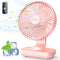 EasyAcc Small Desk Fan 4000 Battery Fan, 5-23 Working Time, Upgraded Strong Wind, Ultra Quiet, Rechargeable 90°Tilt Air Circulate Portable Fan 4 S...