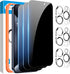 Fotbor [3+3 Pack for iPhone 15 Pro Privacy Screen Protector & Camera Lens Protector, Privacy Screen iPhone 15 Pro, Anti Spy Private Tempered Glass...