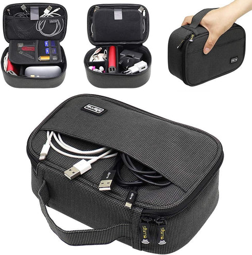 sisma Tech Travel Organizer Small Electronic Accessories Carrying Bag for Cables Phone Chargers Power Cords Earbuds Adapter, Special Edition...