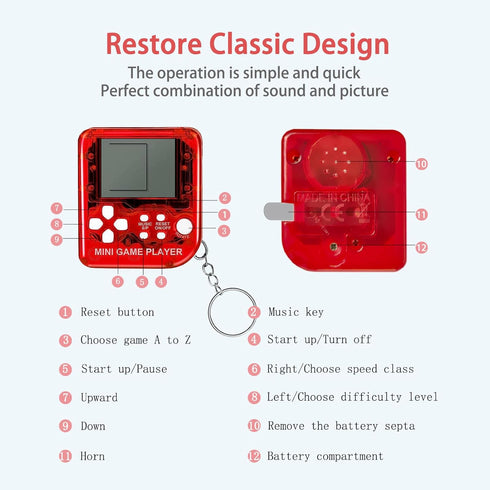 12Pcs Mini Games Party Favors Keychains for Kids Video Game Party Favors Video Game Keychains for Backpack Birthday School Party Favor Supplies Ke...