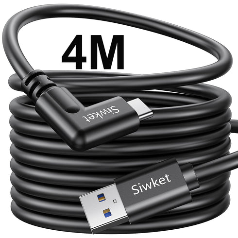 USB C Link Cable 13ft/4m, USB3.0 A to USB Type C Cable 90 Degree 5Gbps Data Transfer USB C Charging Cable for Quest 1/2, Virtual Reality Headset G...